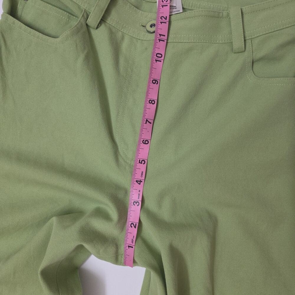 St John Sport Pants Womens Size 8 Green Cotton Stretch Straight Leg Casual - Picture 5 of 8